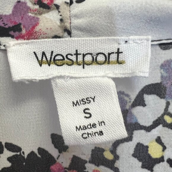 Westport Floral Housecoat or beach cover up with collar, ruffle detail on sleeve - Picture 2 of 12
